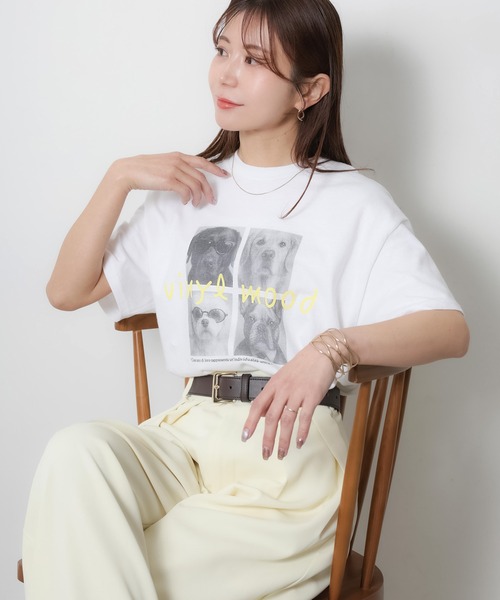 Riberry(リベリー)の「アソートアニマルフォトプリント半袖Tシャツ【CAT/DOG】(Tシャツ/カットソー・レディース・B/A/C/D・MEDIUM)」の21枚目の写真