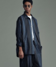 【ADAMPATEK/アダムパテック】jacquard check-stripe shirt/チェックxストライプジャガードシャツ