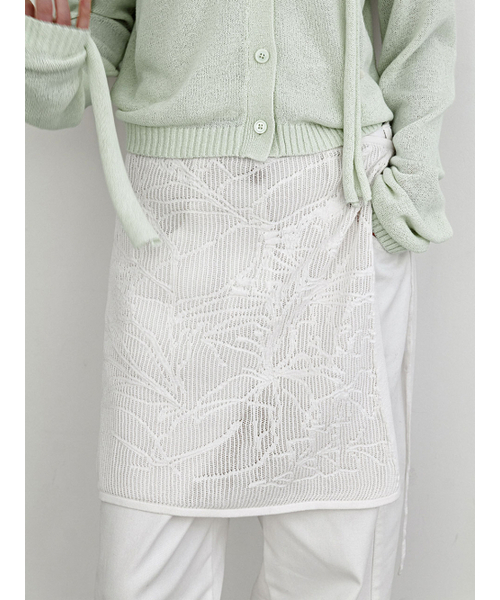 ATELIER NAIN(アトリエナイン)の「FLOWER LACE LAYERD KNIT SKIRT (SK-5078)(スカート・レディース・ホワイト・FREE)」の2枚目の写真