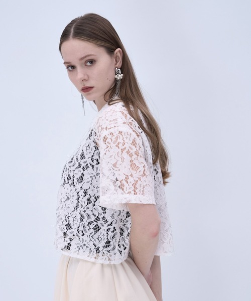HARE（ハレ）の「カイキンレースチャイナシャツ(HARE)（シャツ/ブラウス・レディース・ホワイト/ブラック/ネイビー/オレンジ/ダークブルー・FREE）」の16枚目の写真