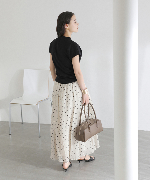 La TOTALITE（ラトータリテ）の「【洗える】麻ボイルドットスカート（スカート・レディース・ブラック/ベージュ・36/38）」の20枚目の写真