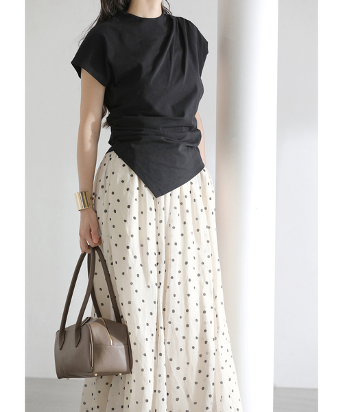 La TOTALITE（ラトータリテ）の「【洗える】麻ボイルドットスカート（スカート・レディース・ブラック/ベージュ・36/38）」の17枚目の写真
