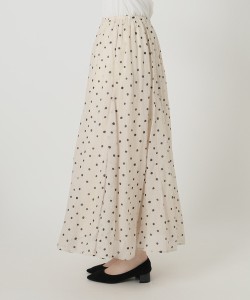 La TOTALITE（ラトータリテ）の「【洗える】麻ボイルドットスカート（スカート・レディース・ブラック/ベージュ・36/38）」の14枚目の写真