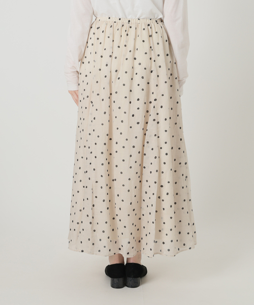 La TOTALITE（ラトータリテ）の「【洗える】麻ボイルドットスカート（スカート・レディース・ブラック/ベージュ・36/38）」の13枚目の写真