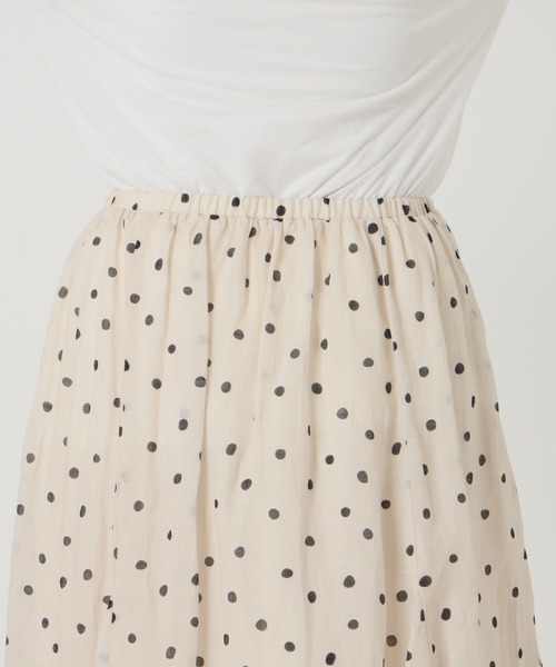 La TOTALITE（ラトータリテ）の「【洗える】麻ボイルドットスカート（スカート・レディース・ブラック/ベージュ・36/38）」の11枚目の写真