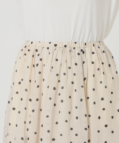 La TOTALITE（ラトータリテ）の「【洗える】麻ボイルドットスカート（スカート・レディース・ブラック/ベージュ・36/38）」の10枚目の写真
