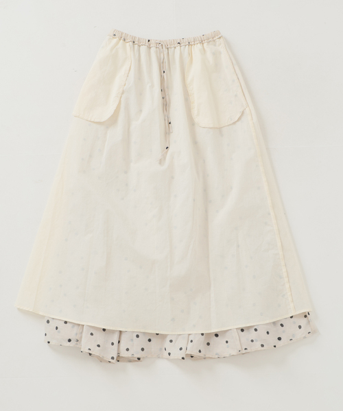 La TOTALITE（ラトータリテ）の「【洗える】麻ボイルドットスカート（スカート・レディース・ブラック/ベージュ・36/38）」の7枚目の写真