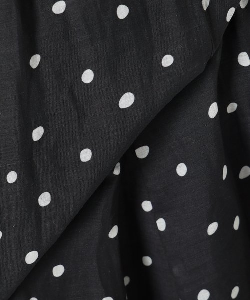 La TOTALITE（ラトータリテ）の「【洗える】麻ボイルドットスカート（スカート・レディース・ブラック/ベージュ・36/38）」の4枚目の写真