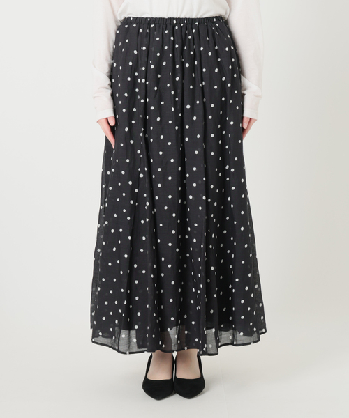 La TOTALITE(ラトータリテ)の「【洗える】麻ボイルドットスカート(スカート・レディース・ブラック/ベージュ・36/38)」の17枚目の写真
