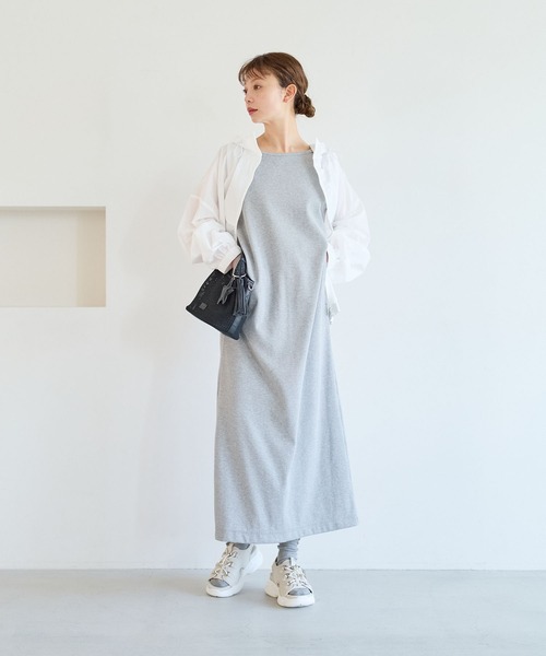 BAYFLOW（ベイフロー）の「バッククロスリブワンピース（ワンピース・レディース・グレー/ブラック・MEDIUM/SMALL）」の16枚目の写真