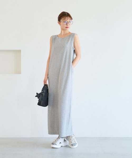 BAYFLOW（ベイフロー）の「バッククロスリブワンピース（ワンピース・レディース・グレー/ブラック・MEDIUM/SMALL）」の20枚目の写真