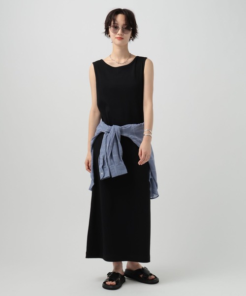 BAYFLOW（ベイフロー）の「バッククロスリブワンピース（ワンピース・レディース・グレー/ブラック・MEDIUM/SMALL）」の3枚目の写真