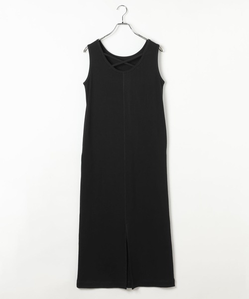 BAYFLOW（ベイフロー）の「バッククロスリブワンピース（ワンピース・レディース・グレー/ブラック・MEDIUM/SMALL）」の6枚目の写真