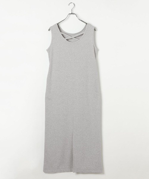 BAYFLOW（ベイフロー）の「バッククロスリブワンピース（ワンピース・レディース・グレー/ブラック・MEDIUM/SMALL）」の7枚目の写真