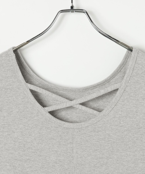 BAYFLOW（ベイフロー）の「バッククロスリブワンピース（ワンピース・レディース・グレー/ブラック・MEDIUM/SMALL）」の12枚目の写真