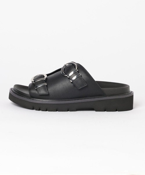 HARE（ハレ）の「ダブルバックルサンダル(HARE)（サンダル・メンズ・ブラウン系その他/ブラック・LARGE/MEDIUM）」の5枚目の写真