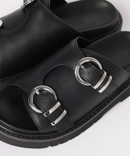 HARE（ハレ）の「ダブルバックルサンダル(HARE)（サンダル・メンズ・ブラウン系その他/ブラック・LARGE/MEDIUM）」の10枚目の写真