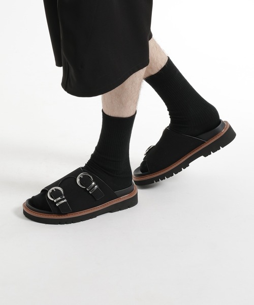 HARE(ハレ)の「ダブルバックルサンダル(HARE)(サンダル・メンズ・ブラウン系その他/ブラック・LARGE/MEDIUM)」の6枚目の写真