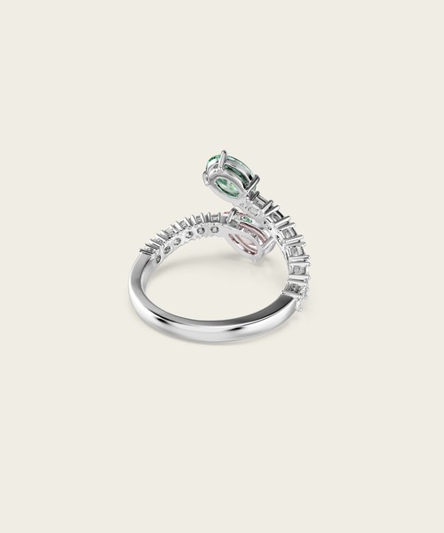 SWAROVSKI(スワロフスキー)の「【公式】【スワロフスキー】Ariana Grande x Swarovski オープンリング, ミックスカット, マルチカラー, ロジウム・プレーティング(リング・レディース・シルバー系その他・50)」の5枚目の写真