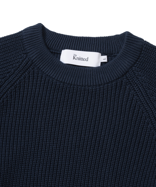 KNITTED(ニッティド)の「コットンワッフルラウンドニット NAVY(ニット/セーター・レディース・その他・M/L/XL)」の3枚目の写真