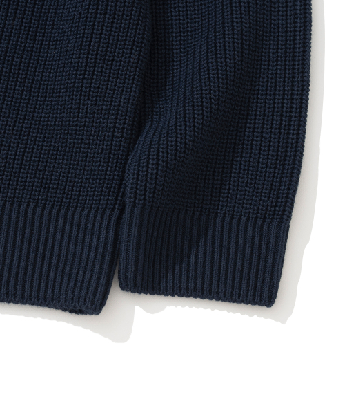 KNITTED(ニッティド)の「コットンワッフルラウンドニット NAVY(ニット/セーター・レディース・その他・M/L/XL)」の5枚目の写真