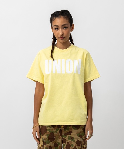 UNION（UNION TOKYO）（ユニオン）の「UNION TOKYO BLOCK LOGO TEE ユニオントーキョー Tシャツ（Tシャツ/カットソー・メンズ・イエロー/ブラック・M/S/XL/L/XXL）」の8枚目の写真