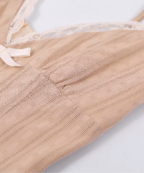 LA POMME petit(ラポミ・プチ)の「Romantic Mesh Flare Cami Dress(ワンピース・レディース・ホワイト/ピンク・SMALL/MEDIUM/LARGE)」の4枚目の写真