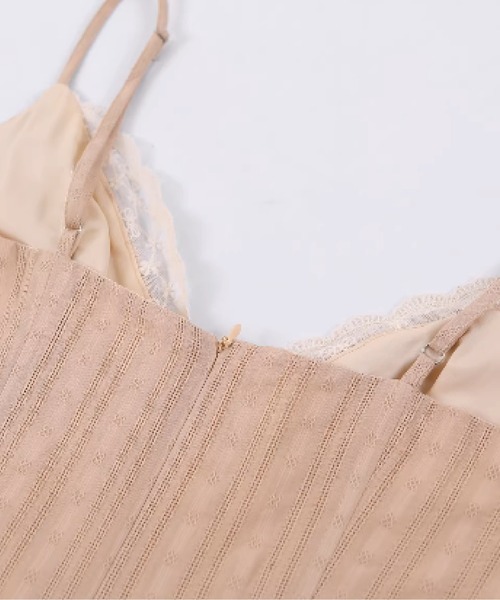 LA POMME petit(ラポミ・プチ)の「Romantic Mesh Flare Cami Dress(ワンピース・レディース・ホワイト/ピンク・SMALL/MEDIUM/LARGE)」の6枚目の写真
