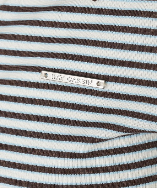 RAY CASSIN(レイカズン)の「マルチボーダー胸刺繍半袖ポロ(Tシャツ/カットソー・レディース・グレー系その他2/ブラック系その他2/ホワイト系その他2/ブラウン系その他2・FREE)」の17枚目の写真