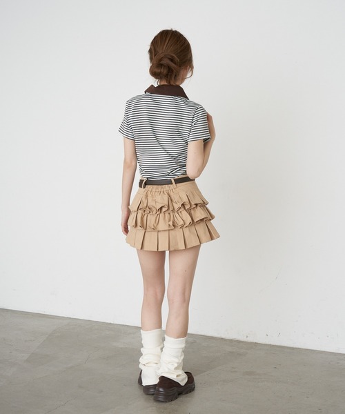 RAY CASSIN(レイカズン)の「マルチボーダー胸刺繍半袖ポロ(Tシャツ/カットソー・レディース・グレー系その他2/ブラック系その他2/ホワイト系その他2/ブラウン系その他2・FREE)」の8枚目の写真