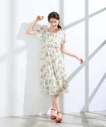 Rose Tiara（ローズティアラ）の「フラワープリントカシュクール風ワンピース（ワンピース）」