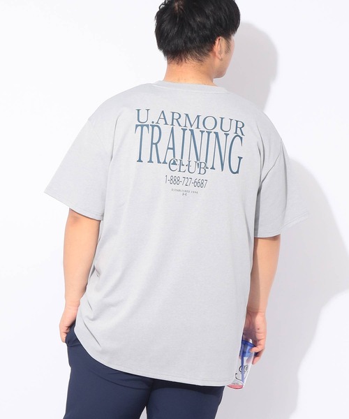 UNDER ARMOUR(アンダーアーマー)の「Tシャツ 半袖 HW PATCH SS メンズ 大きいサイズ LOOSE ヘビーウエイト パッチロゴ クルーネック カットソー UNDER ARMOUR (アンダーアーマー)(Tシャツ/カットソー・メンズ・グレー/ブルー・3XL/4XL/5XL)」の1枚目の写真