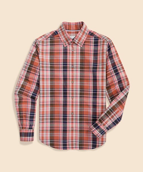 BROOKS BROTHERS(ブルックスブラザーズ)の「コットン/リネン マドラスチェック シャツ(シャツ/ブラウス・レディース・ピンク・0/2/4/6/8)」の1枚目の写真