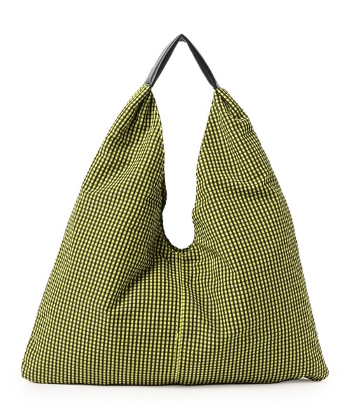 Ray BEAMS（レイビームス）の「チェック トライアングル バッグ（トートバッグ・レディース・イエロー/ブラック・ONE SIZE）」の4枚目の写真