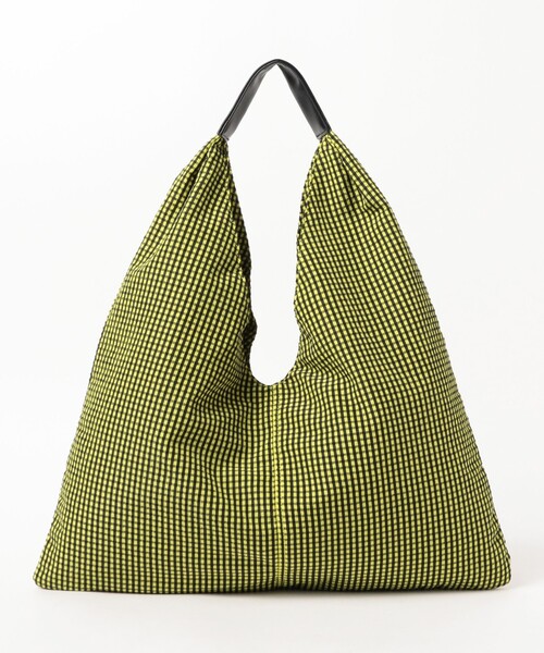 Ray BEAMS（レイビームス）の「チェック トライアングル バッグ（トートバッグ・レディース・イエロー/ブラック・ONE SIZE）」の6枚目の写真