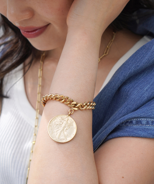AP STUDIO(エーピーストゥディオ)の「【JANIS SAVITT/ジャニス・サビット】gold Coin Bracelet(ブレスレット・レディース・ゴールド・FREE)」の1枚目の写真