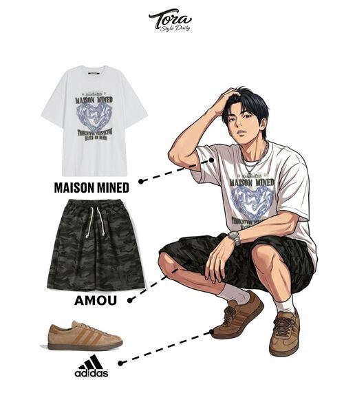 AMOU（アモウ）の「CAMO One Tuck Bermuda Pants Charcoal（その他パンツ・メンズ・その他・1/2）」の16枚目の写真