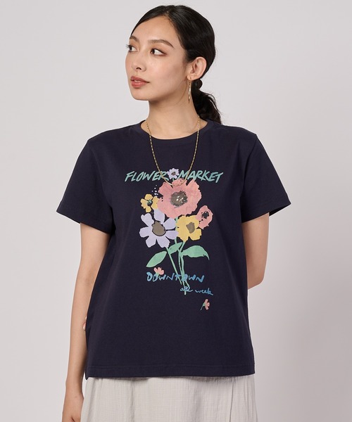 Eddie Bauer(エディーバウアー)の「アソーテッド グラフィック 半袖Tシャツ(Tシャツ/カットソー・レディース・ホワイト/ネイビー/イエロー/ピンク・XL/L/M/S)」の2枚目の写真