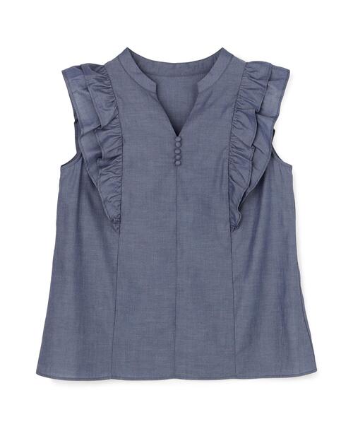 NATURAL BEAUTY BASIC(ナチュラルビューティーベーシック)の「ラッフルフレンチスリーブブラウス(シャツ/ブラウス・レディース・イエロー/ネイビー/ブルー・フリ-)」の21枚目の写真