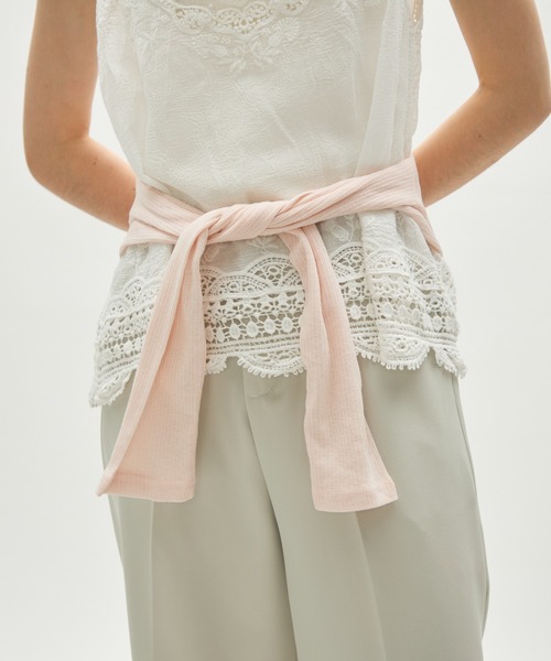 full/fill.（フルフィル）の「natural embroidery lace cami / ナチュラルエンブロイダリーレースキャミ（キャミソール・レディース・アイボリー/ホワイト・FREE）」の8枚目の写真