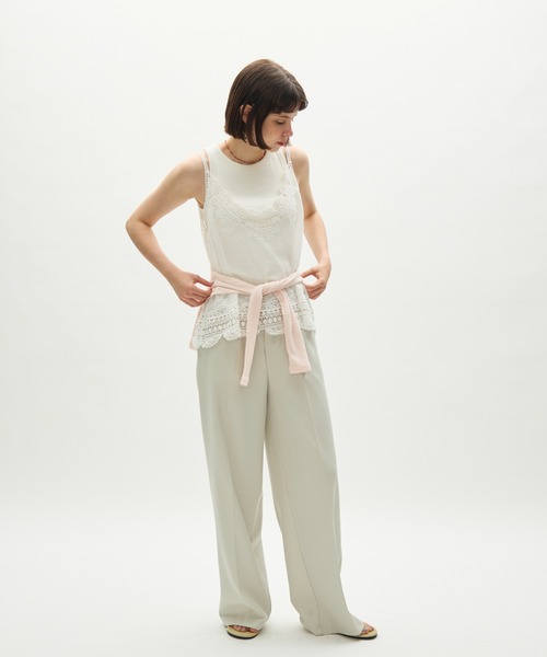 full/fill.（フルフィル）の「natural embroidery lace cami / ナチュラルエンブロイダリーレースキャミ（キャミソール・レディース・アイボリー/ホワイト・FREE）」の9枚目の写真