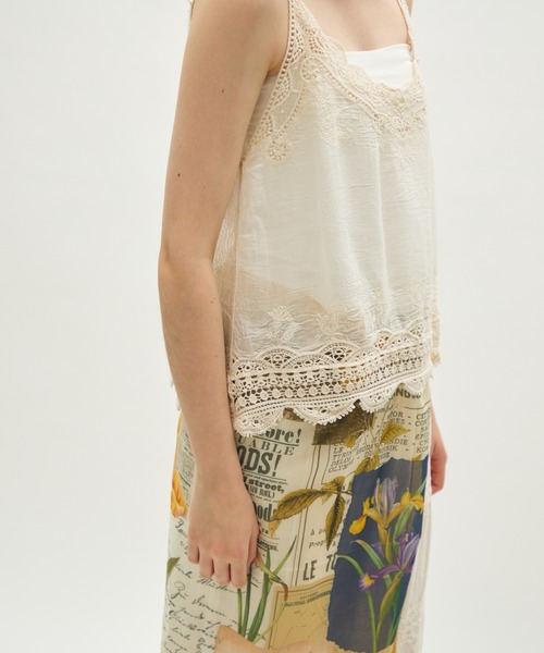 full/fill.（フルフィル）の「natural embroidery lace cami / ナチュラルエンブロイダリーレースキャミ（キャミソール・レディース・アイボリー/ホワイト・FREE）」の16枚目の写真