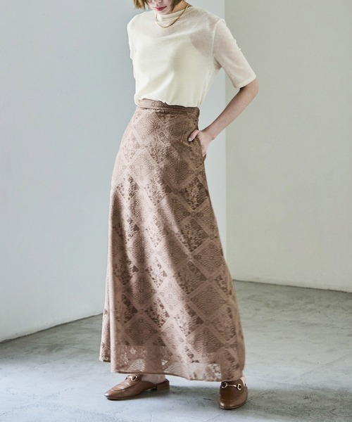 Fashion Letter(ファッションレター)の「セットアップ可能 クロシェレース ナローロングスカート(スカート・レディース・ホワイト/ベージュ/ブラック/アイボリー・M)」の21枚目の写真