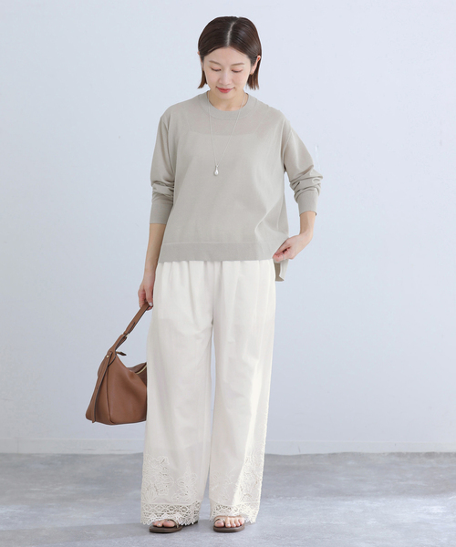 IENA(イエナ)の「《追加》カットワークレースパンツ(その他パンツ・レディース・ホワイト/ブラック・36/38)」の6枚目の写真