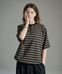 WETTEMPT(�E�B�e���v�g)��HENLEY NECK BORDER S/S TEE / �w�����[�l�b�N�{�[�_�[ S/S T(T�V���c/�J�b�g�\�[)