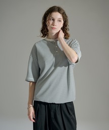 WETTEMPT（ウィテンプト）の「HENLEY NECK BORDER S/S TEE / ヘンリーネックボーダー S/S T（Tシャツ/カットソー）」