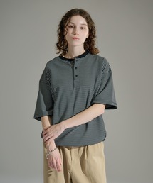 HENLEY NECK MULTI BORDER TEE / ヘンリーネックマルチボーダーT（T
