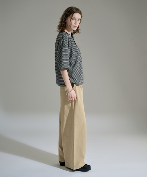WETTEMPT(ウィテンプト)の「HENLEY NECK BORDER S/S TEE / ヘンリーネックボーダー S/S T(Tシャツ/カットソー・メンズ・ブラック/ブラック系2/オフホワイト・LARGE/MEDIUM/SMALL)」の7枚目の写真