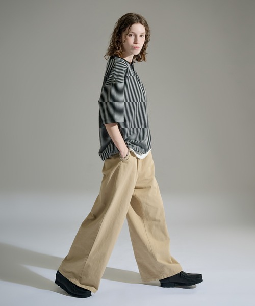 WETTEMPT(ウィテンプト)の「HENLEY NECK BORDER S/S TEE / ヘンリーネックボーダー S/S T(Tシャツ/カットソー・メンズ・ブラック/ブラック系2/オフホワイト・LARGE/MEDIUM/SMALL)」の11枚目の写真