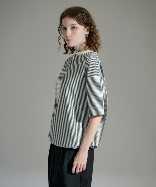 WETTEMPT(ウィテンプト)の「HENLEY NECK BORDER S/S TEE / ヘンリーネックボーダー S/S T(Tシャツ/カットソー・メンズ・ブラック/ブラック系2/オフホワイト・LARGE/MEDIUM/SMALL)」の13枚目の写真